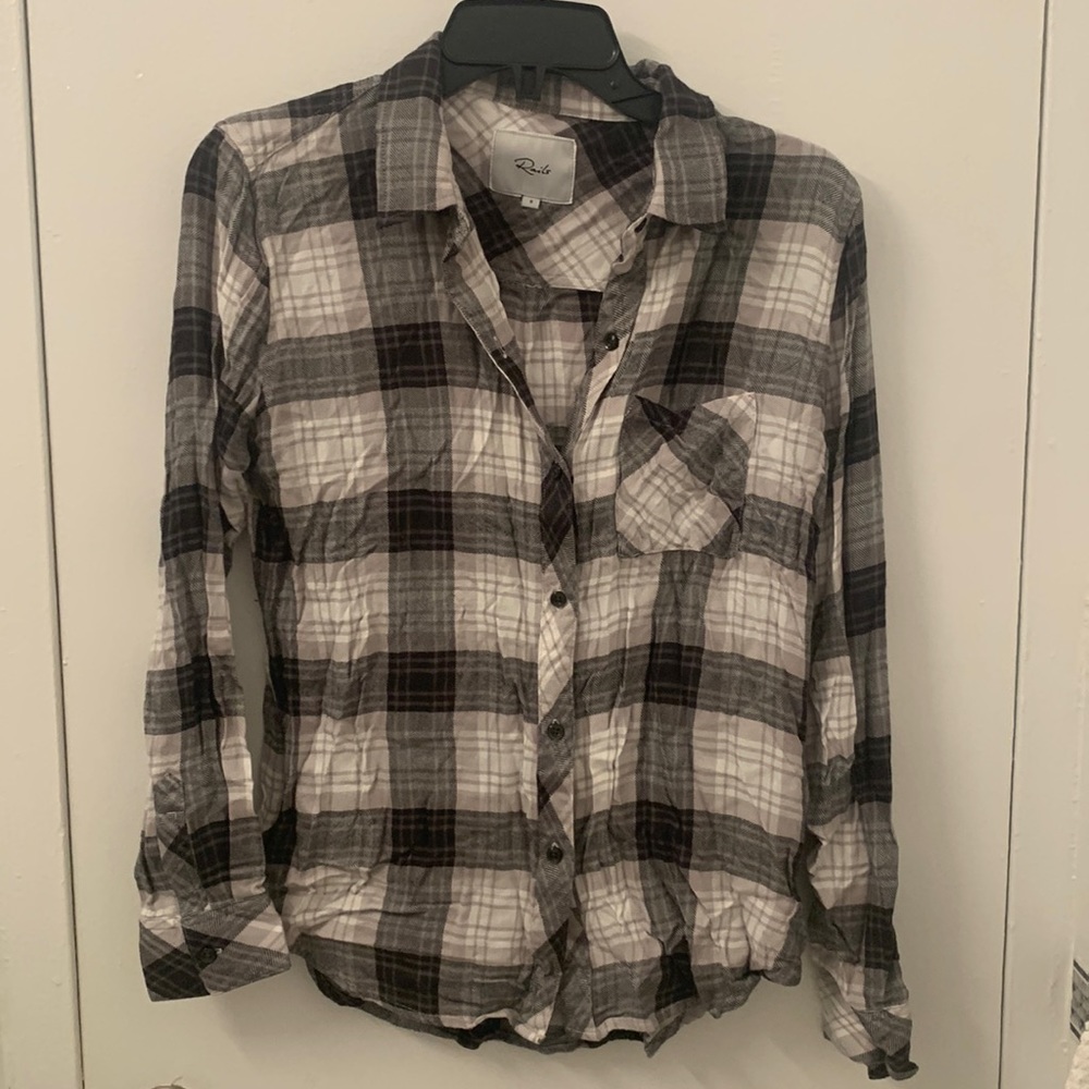 Rails grey plaid shirt